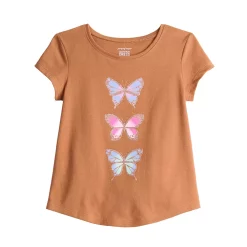 Toddler Girl Jumping Beans® Short-Sleeve Graphic Shirttail Tee -Kohl's Sales Store 5835316 Rust Butterfly