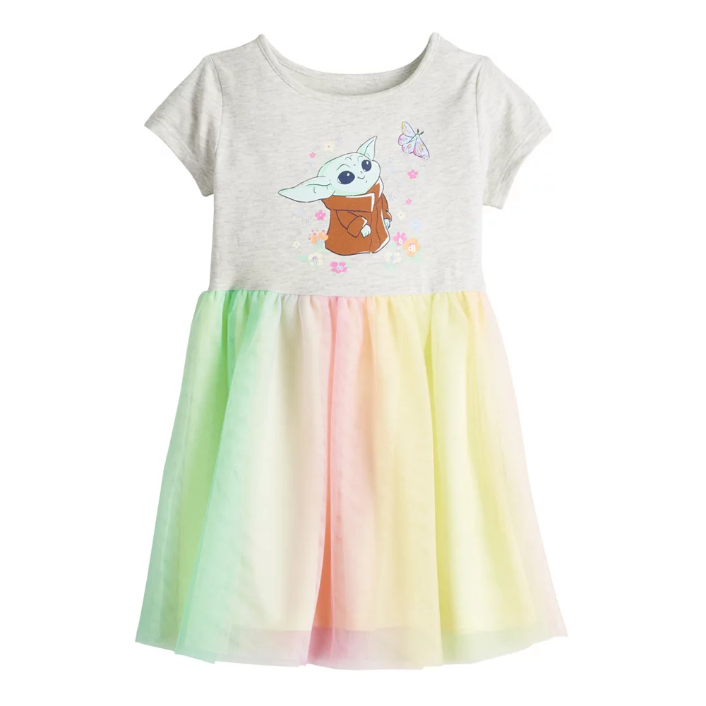 Girls 4-12 Jumping Beans® Grogu Rainbow Dress 1 Girls 4-12 Jumping Beans® Grogu Rainbow Dress