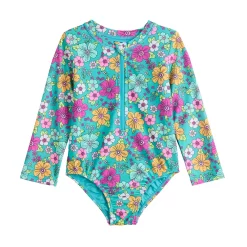 Toddler Girl Jumping Beans® 1-Piece Rash Guard Swimsuit