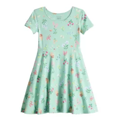 Girls 4-12 Jumping Beans® Adaptive Hi-Low Skater Dress -Kohl's Sales Store 5842624 Green Floral