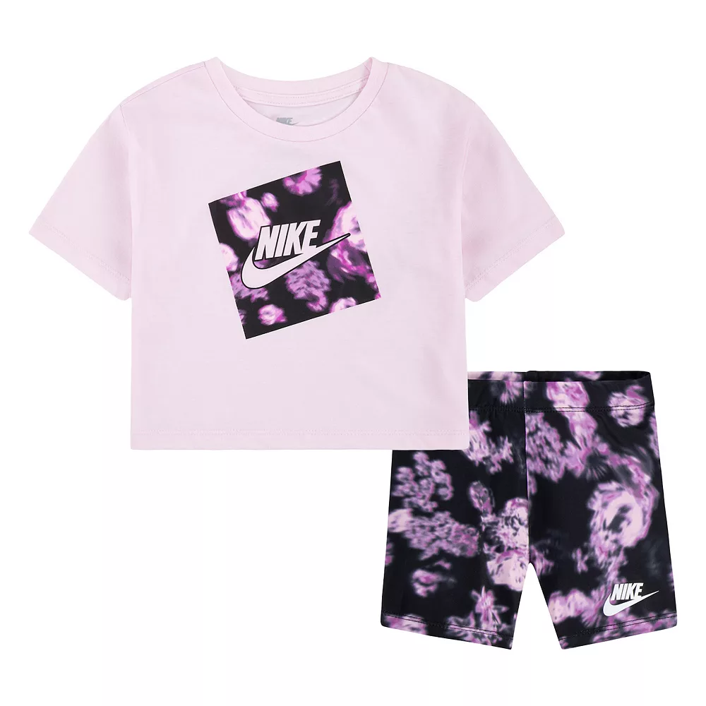 Baby & Toddler Girl Nike Boxy Tee & Bike Shorts Set 1 Baby & Toddler Girl Nike Boxy Tee & Bike Shorts Set