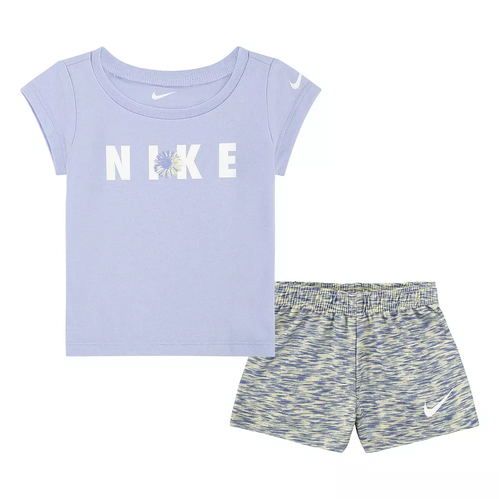 Baby Girl Nike Tee & Space-Dye Shorts Set 1 Baby Girl Nike Tee & Space-Dye Shorts Set