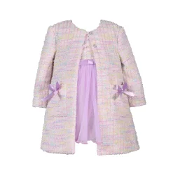 Toddler Girl Bonnie Jean Dress & Boucle Coat Set