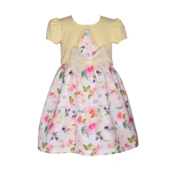 Toddler Girl Bonnie Jean Cardigan & Floral Dress Set