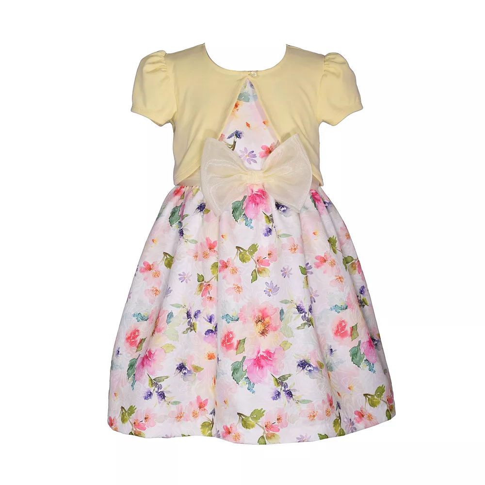 Toddler Girl Bonnie Jean Cardigan & Floral Dress Set 1 Toddler Girl Bonnie Jean Cardigan & Floral Dress Set