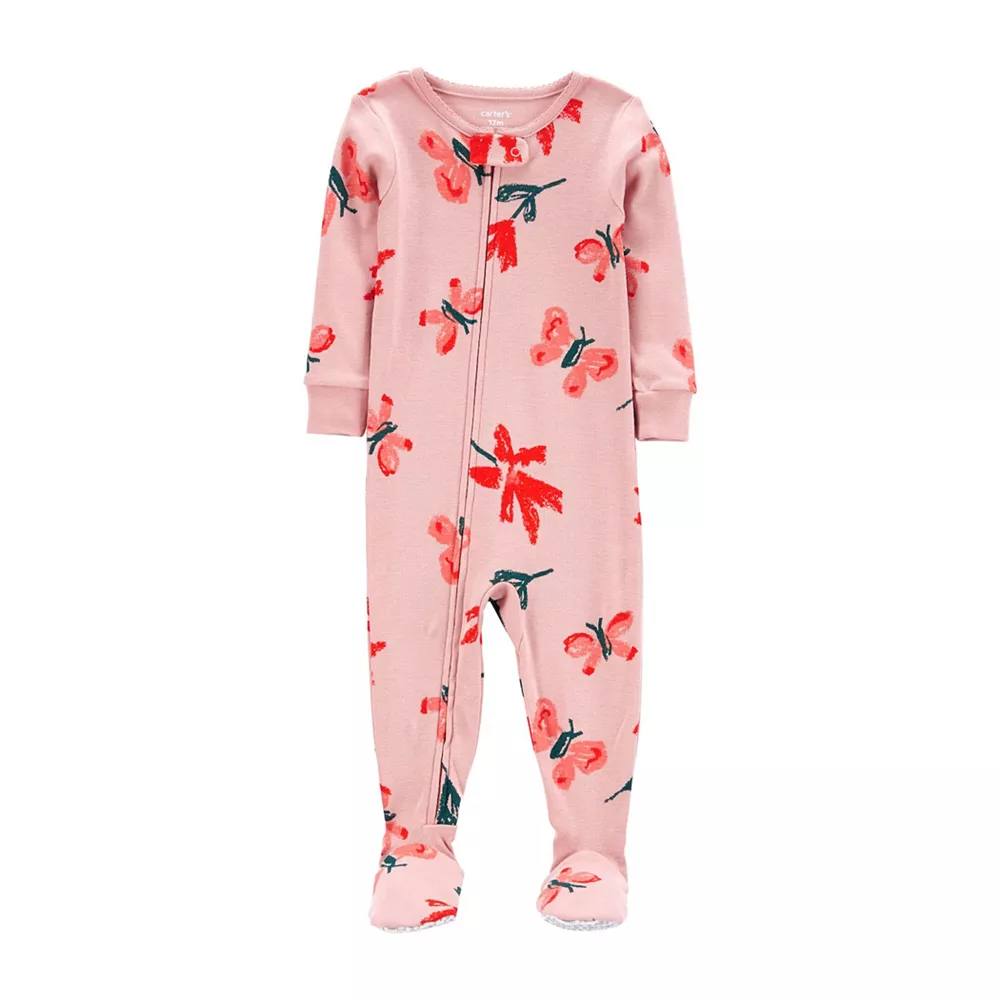 Toddler Girl Carter's Butterfly Footed Pajamas 1 Toddler Girl Carter's Butterfly Footed Pajamas